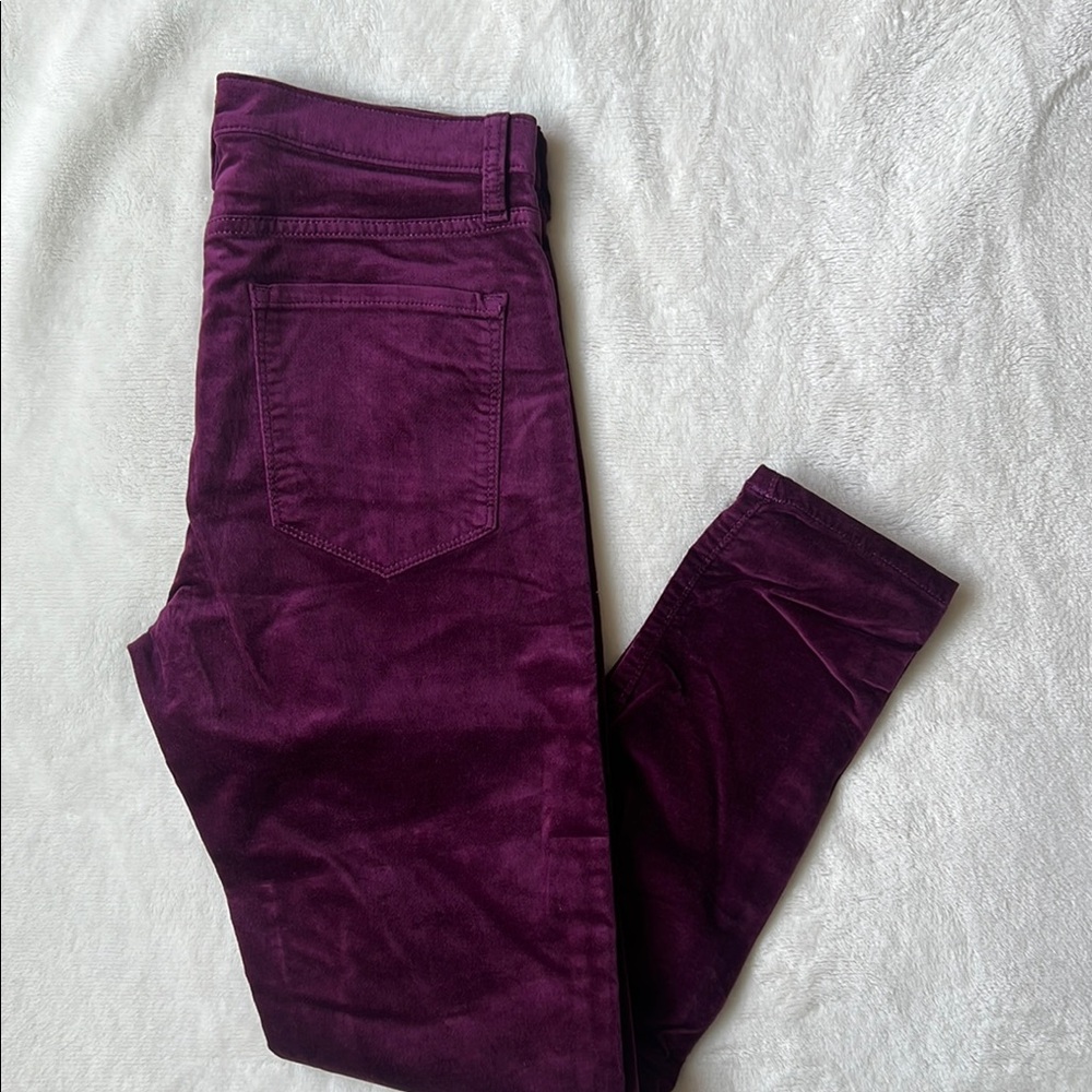 Banana Republic High-Rise Velvet Pants in Rich Purple